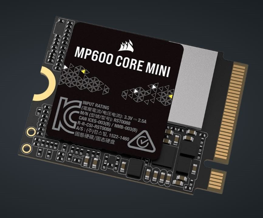 Corsair MP600 Core Mini 1TB PCIe 4.0 (Gen4) X4 NVMe M.2 SSD 5000/3800MB/s 650K/900K 250TBW 1.5M MTBF Hours
