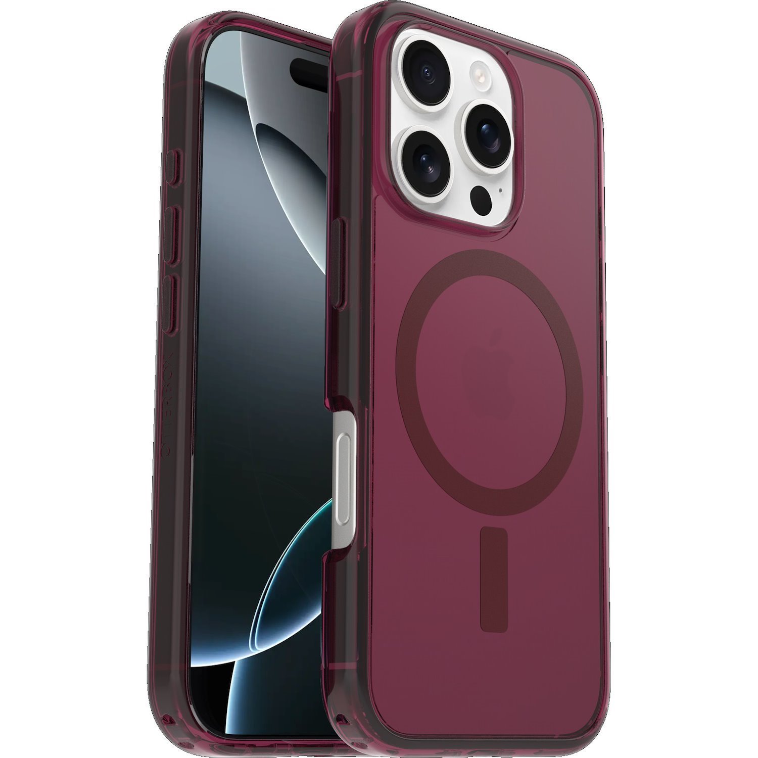 OtterBox Symmetry Clear MagSafe Apple iPhone 16 Pro (6.3') Case Foxberry (Pink) - (77-96410),Antimicrobial,DROP+ 3X Military Standard,7 Years Warranty