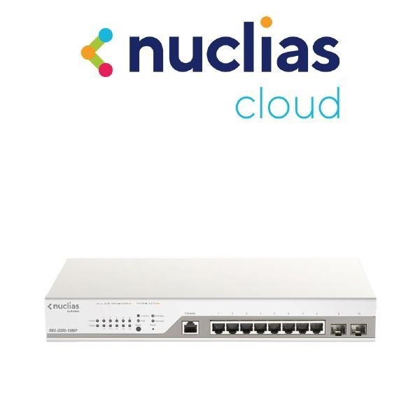 D-Link DBS-2000, 10-Port Unmanaged PoE Nuclias Cloud-Managed Switch With 8 PoE And 2 SFP Ports