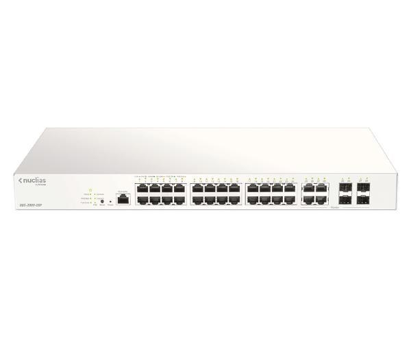 D-Link DBS-2000-28P Nuclias Cloud-Managed 28-Port Gigabit 193W PoE Switch With 28 RJ45 (24 PoE) And 4 Combo SFP Ports