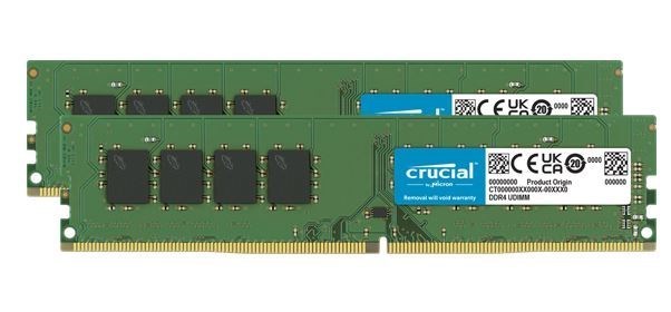 Crucial 32GB (2x16GB) DDR4 Udimm 3200MHz CL22 1.2V Unbuffered Desktop PC Memory Ram