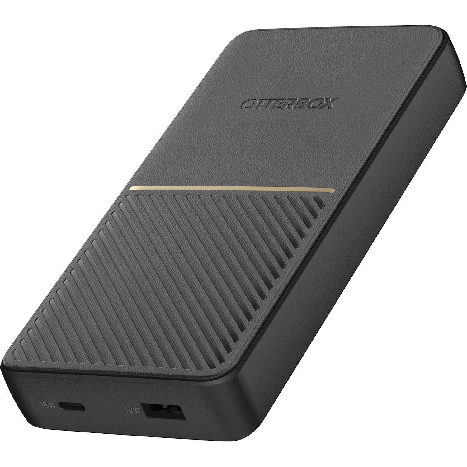 OtterBox Fast Charge Power Bank 20K mAh - Black (78-80642), Dual Port Usb-C (18W) & Usb-A (18W), Includes Usb-C Cable (15CM), 2 Years Warranty