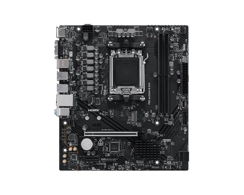 Msi Pro A620am-B Evo Atx Motherboard, Am5, Amd A620a, 2xDDR5 128GB, PCIe4.0 X16, 1xM.2, 2xSATA, Hdmi/Vga, 2.5G Lan, Atx