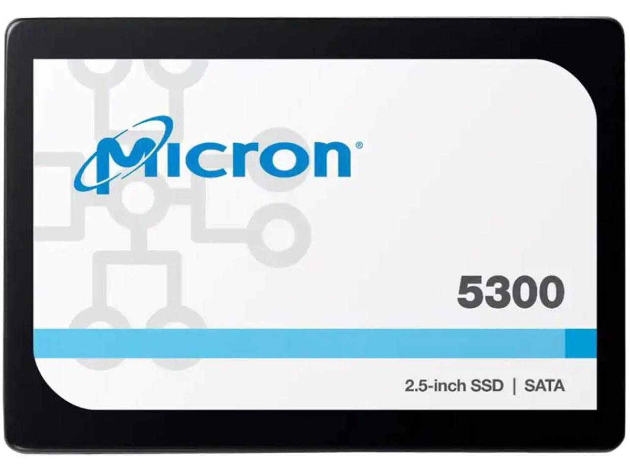 Crucial Micron 5300 Pro 960GB 2.5' Sata Enterprise SSD 540R/520W MB/s 95K/35K Iops 2628TBW 1.5DWPD 3M HRS MTTF Aes 256-Bit Encryption Server Data Centre 5YRS