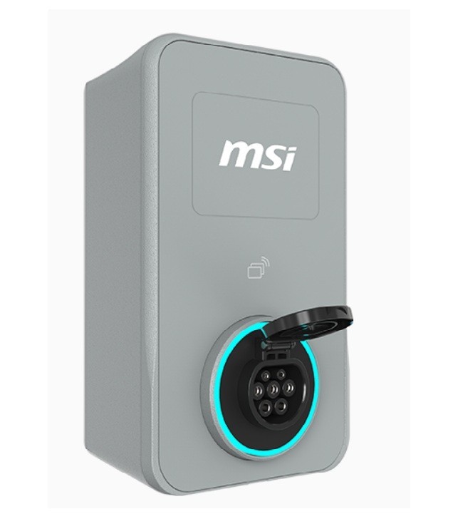 Msi Eco Life Max(OCPP) 22kW-Gray, 3-Phase 380-415V, 32A, WiFi, Ocpp2.0.1, Ip65, Led Circle, Solar Ready, App, Rfid Opt, Lan Opt, Tethered/Socket, 2YR
