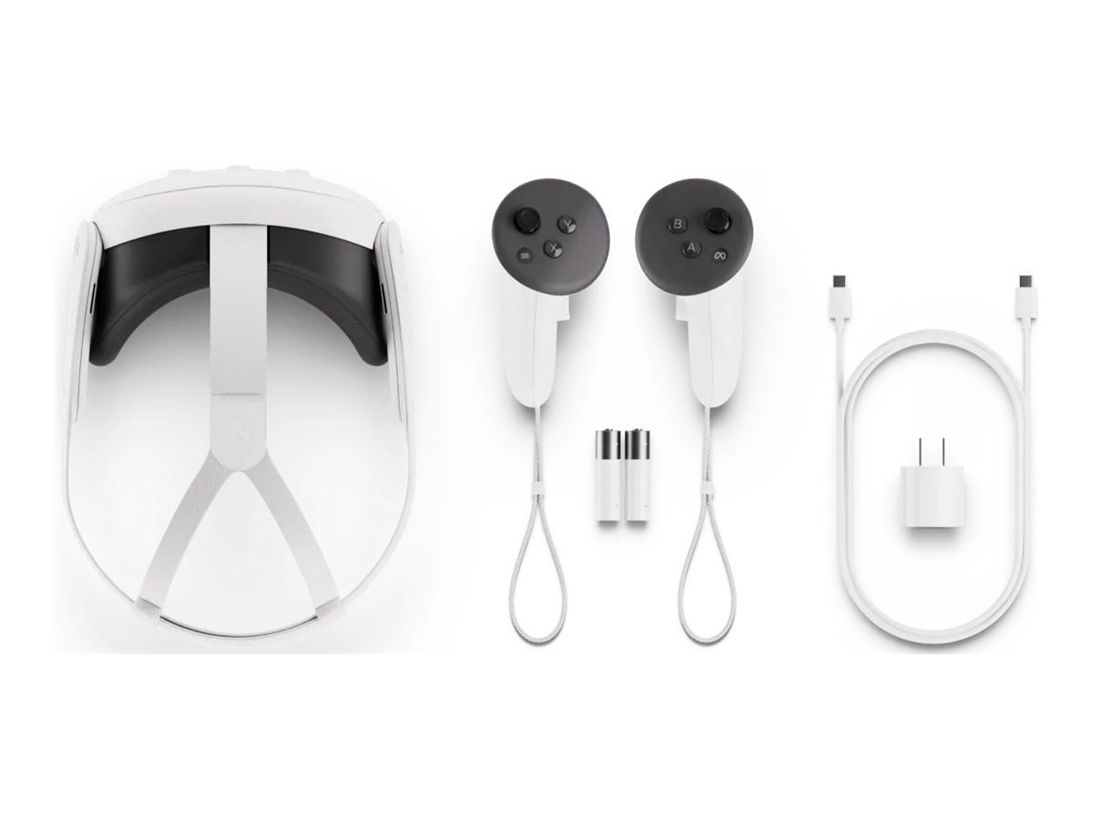 Meta Quest 3 - virtual reality system Device Type	Virtual reality system Sensors	2 RGB cameras, 4 IR cameras Resolution per Eye	2064 x 2208 Manufacturer Warranty	1-year warranty