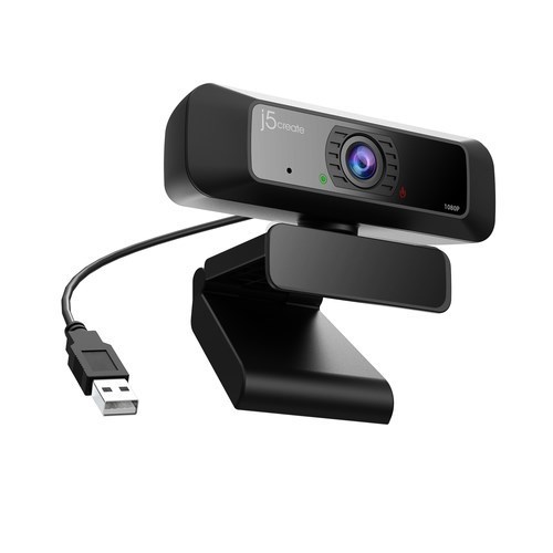 j5create JVCU100 USB™ HD Webcam with 360° Rotation, 1080p Video Capture Resolution, Black, 2.07 MP, 1920 x 1080 pixels, Full HD, 30 fps, 640x480@30fps, 1280x720@30fps, 1920x1080@30fps, 720p, 1080p