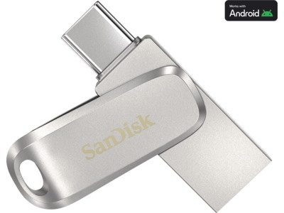 SanDisk Ultra Dual Drive Luxe USB flash drive 64 GB USB Type-A / USB Type-C 3.2 Gen 1 (3.1 Gen 1) Stainless steel