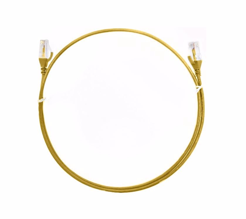 8Ware Cat6 Ultra Thin Slim Cable 3M / 300CM - Yellow Color Premium RJ45 Ethernet Network Lan Utp Patch Cord 26Awg For Data Only, Not PoE