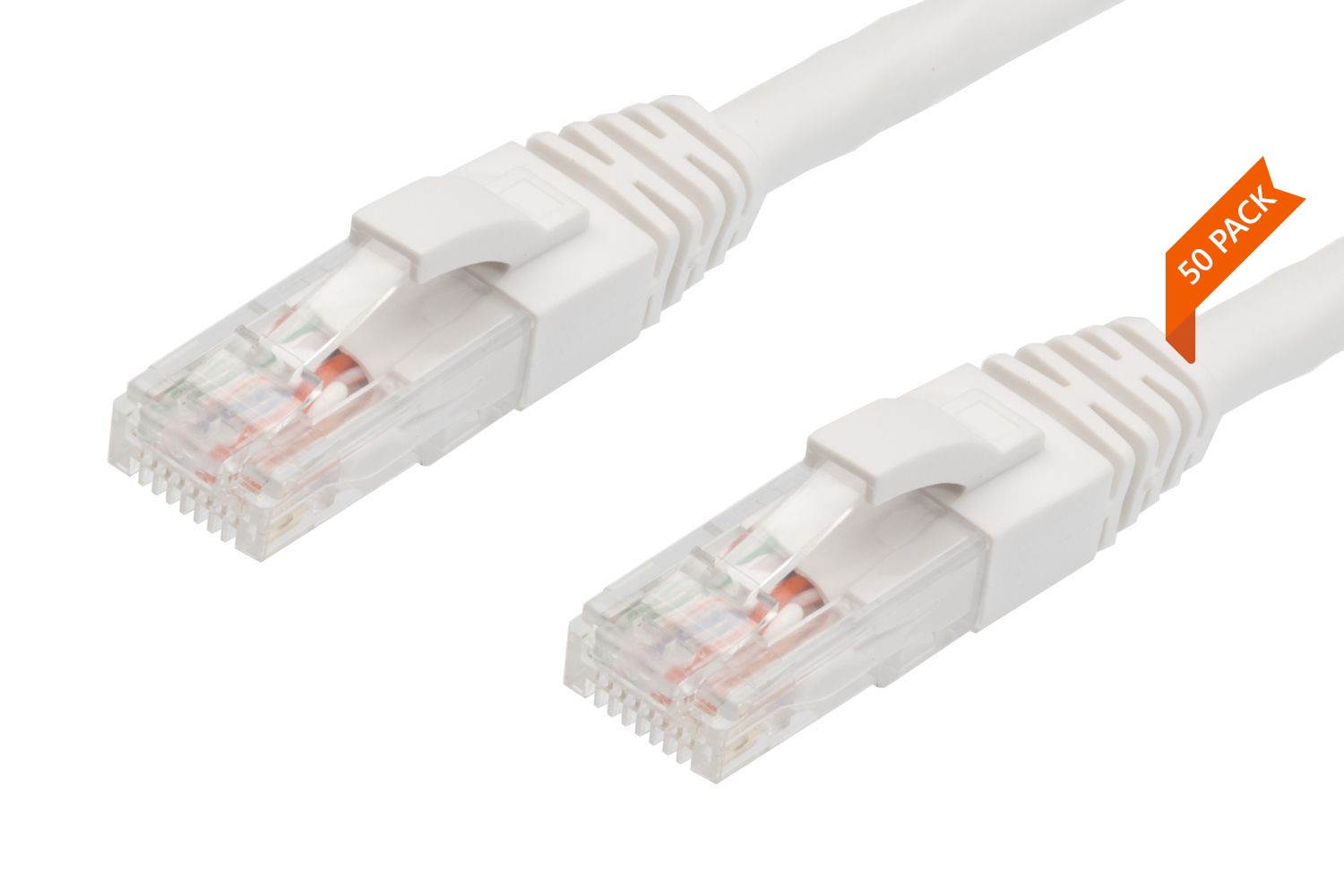 4Cabling 1.5M Cat6 RJ45-RJ45 Pack Of 50 Ethernet Network Cable. White