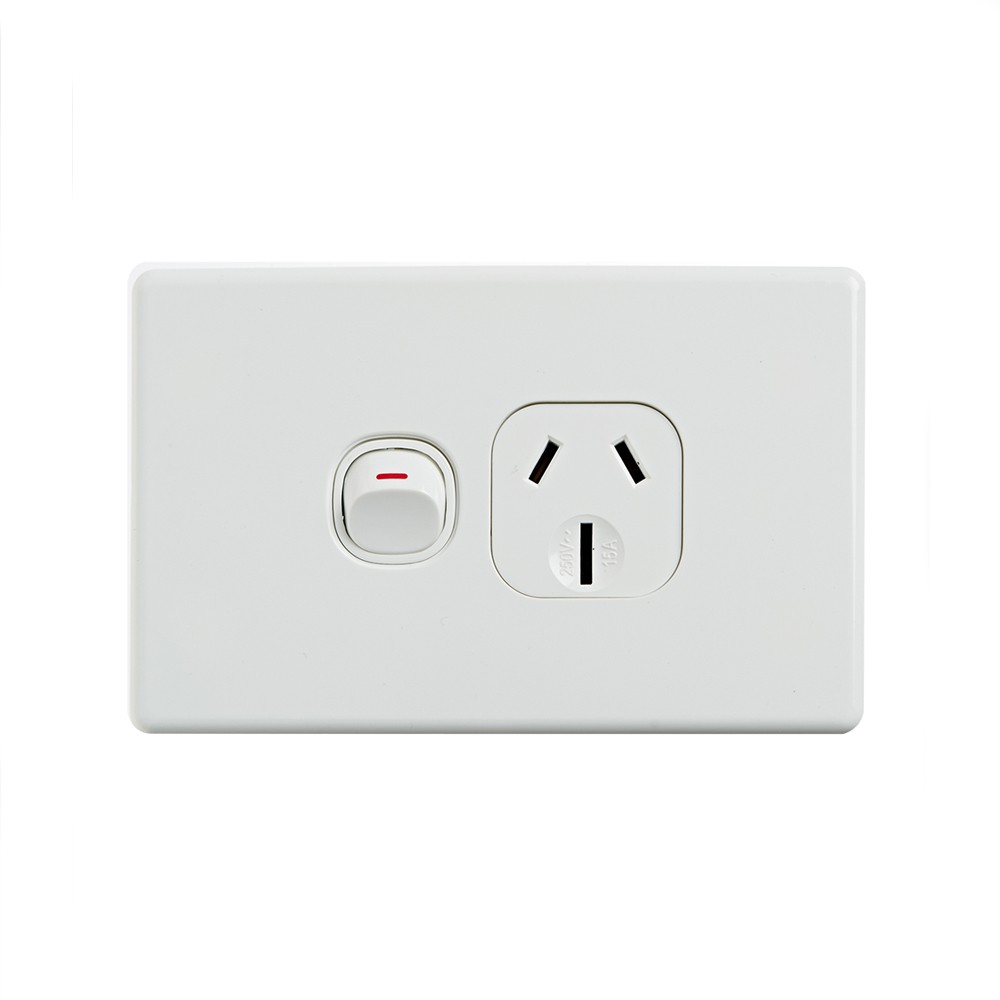 4Cabling 4C | Elegant Single Power Point 250V 15A - Horizontal
