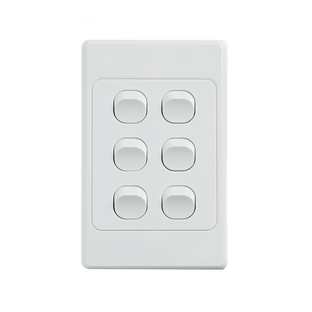 4Cabling 4C | Ultima 6 Gang Switch 250V 16Ax - Vertical