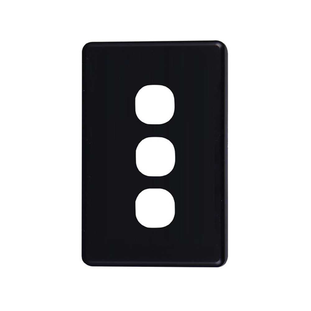 4Cabling 4C | Classic 3 Gang Switch Cover - Black