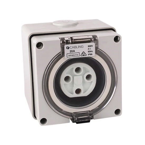 4Cabling 4C | Socket Outlet 4Pin Ip66 500V 20A