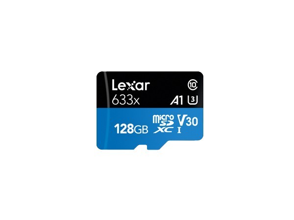 Lexar High-Performance 633X 128GB microSDHC™/ microSDXC™ Uhs-I Card Blue Series +Adaptor 128GB – C10, A1, Uhs-I (U3), V30, Up To 100MB/s Read, 45MB/s