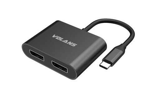Volans Vol CNV Usb-C-M-Dual-Dp-F-Adapter-Vl-Uc2dp-S