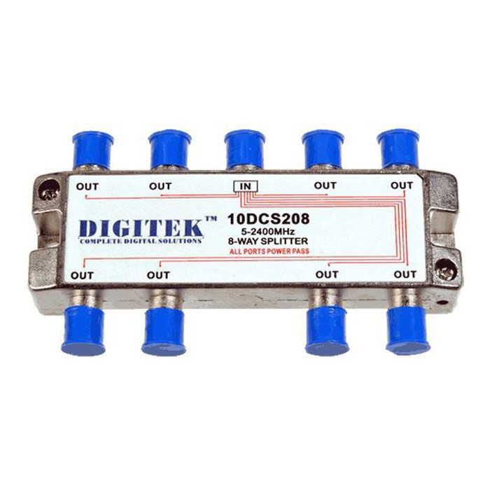 4Cabling 8 Way Splitter F Type 5-2400MHz All Ports Power Pass **DC Only**