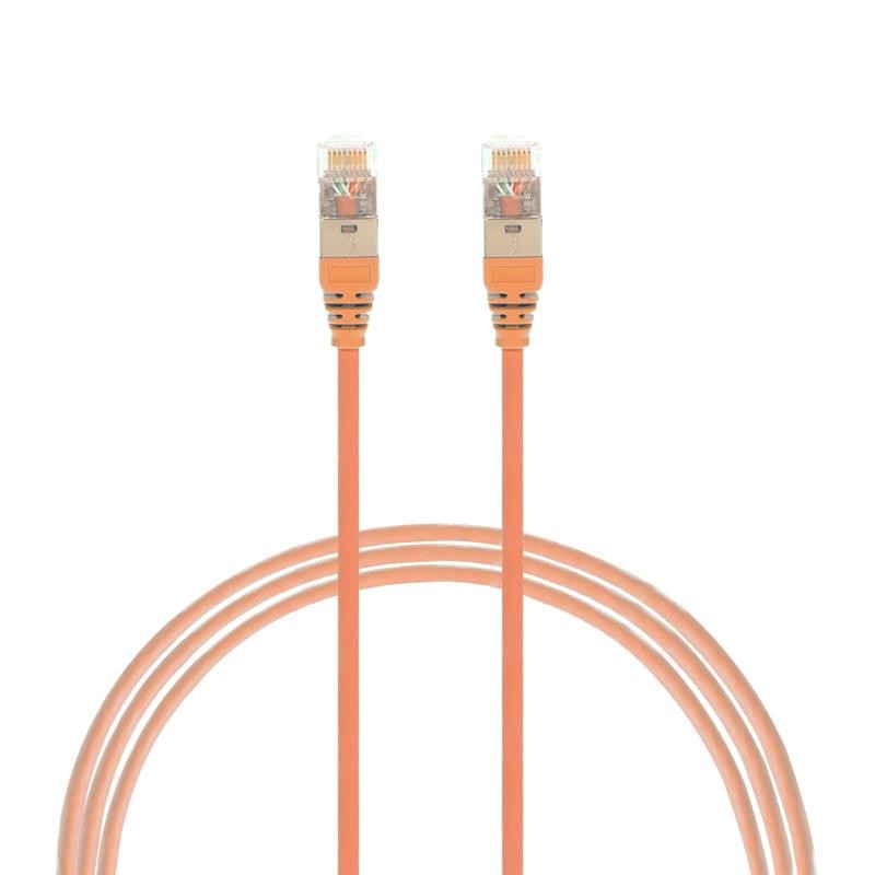 4Cabling 2M Cat 6A RJ45 S/FTP Thin LSZH 30 Awg Network Cable. Orange