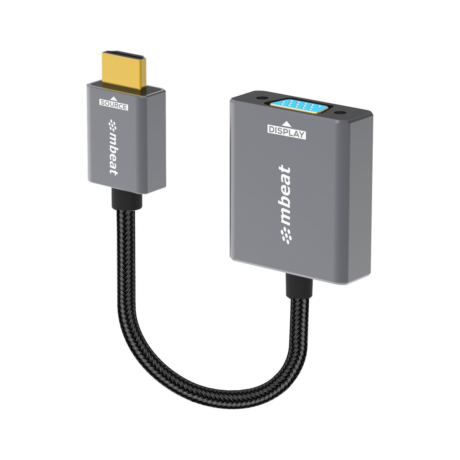 Mbeat Tough Link Hdmi To Vga Adapter Hdmi Support Version: 2.1 Cable Length: 15CM Up To 1080p@60Hz (1920×1080).Package Weight: 61.7G