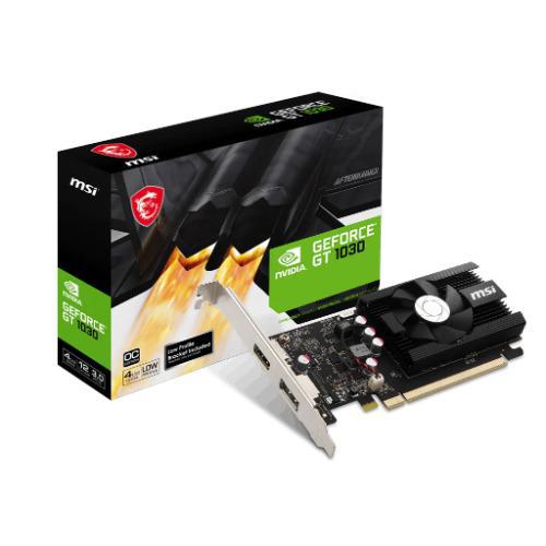Msi nVidia GeForce GT 1030 4GD4 LP Oc Video Card, PCI-e 3.0, 1430 MHz Boost Clock, 1189 MHz Base Clock, 1X Hdmi 2.0, 1X Dvi(New)