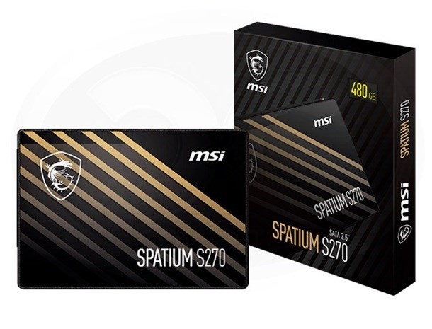Msi Spatium S270 Sata 2.5' 480GB, Phison S11, 3D Nand, Sata Iii 6Gbps, 500MB/s Read, 450 MB/s Write, 250 TBW, 5 Year Warranty
