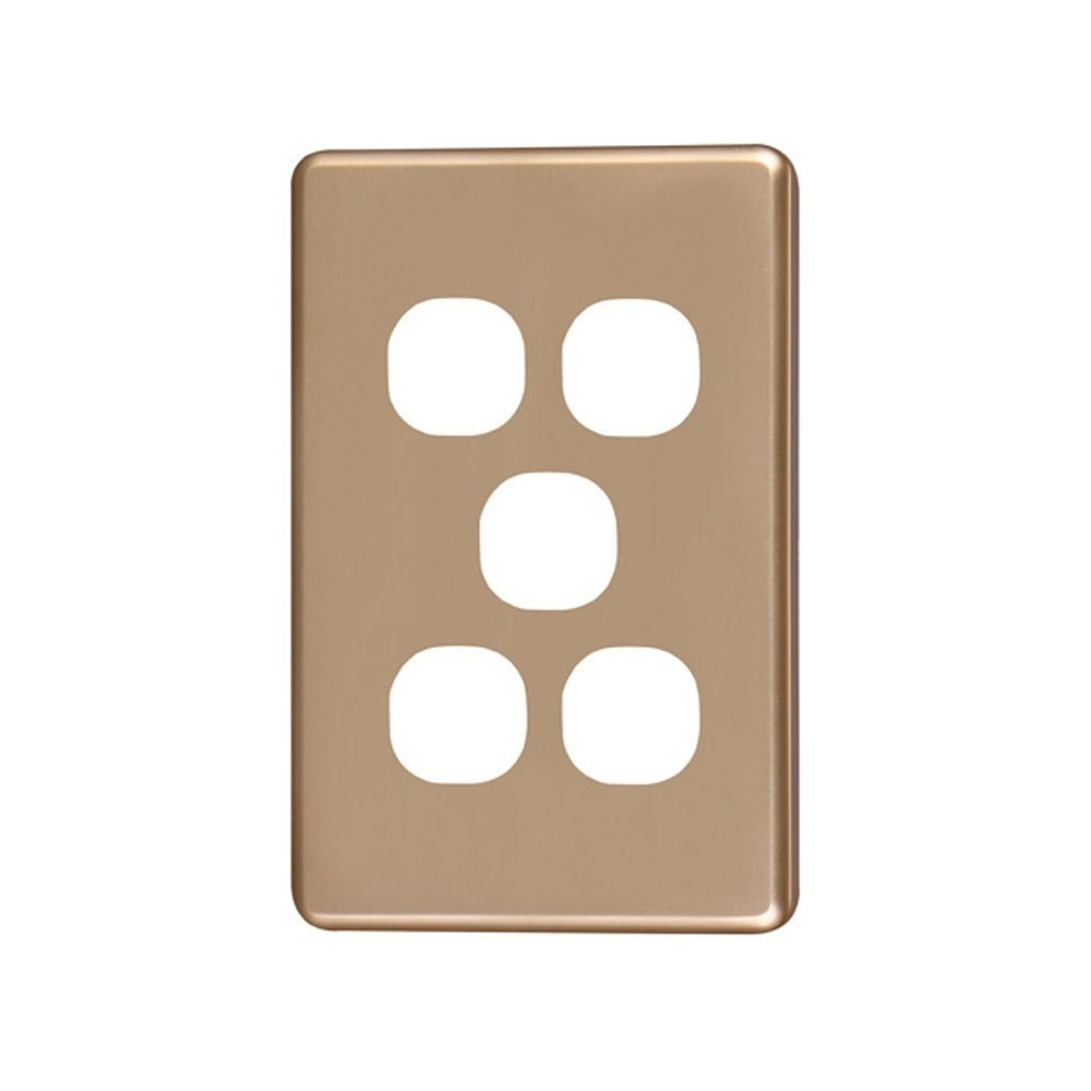 4Cabling 4C | Classic 5 Gang Switch Cover - Gold
