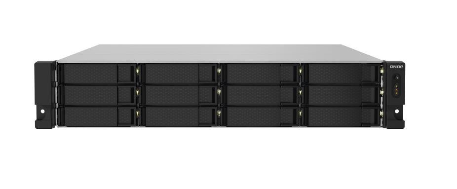 Qnap 12-Bay Nas (No Disk), Alp Ine QC 1.7GHz, 4GB, 2.5GbE(2), 10GbE SFP+(2), 2U, 3YR WTY
