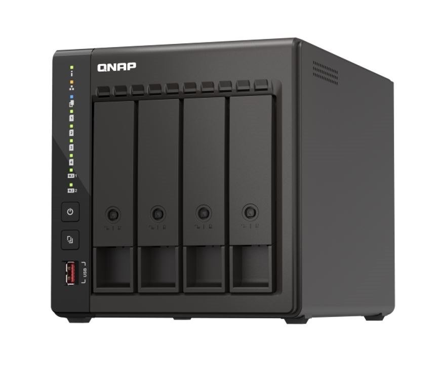 Qnap 4-Bay Nas (No Disk) Celer On QC 2.0GHz, 8GB, 2.5GbE(2),M .2(2),Hdmi(2), TWR, 2YR WTY