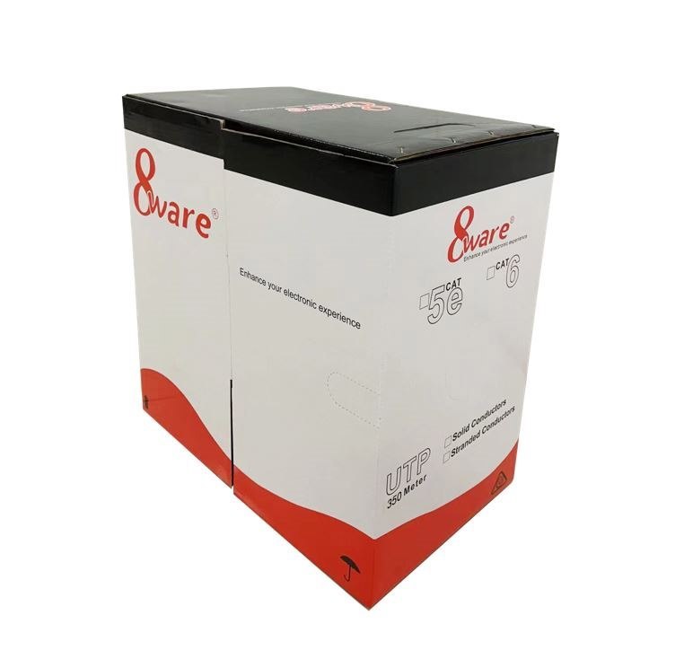 8Ware 350M Cat6a Utp Lan Network Cable On A Reel Box Black 24Awg Pve Hdpe 7.4MM Uv Stabilised Jacket >305M