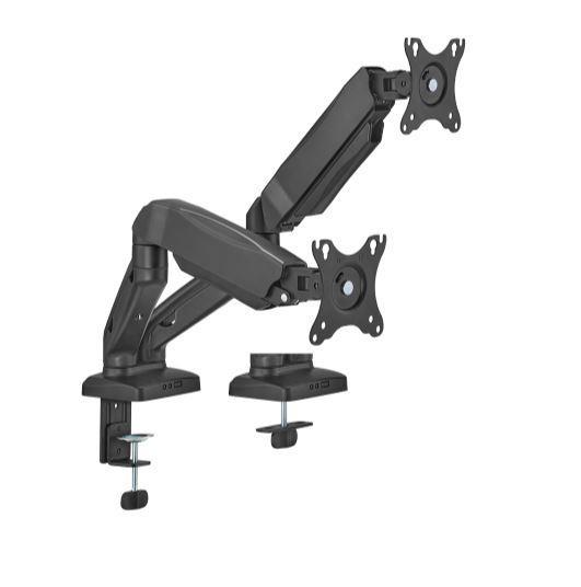 Brateck Dual Monitor Interactive Counterbalance LCD Vesa Desk Clamp And Grommet Mount Fit Most 17''-32'' Monitors Up To 9KG Per Screen(New)