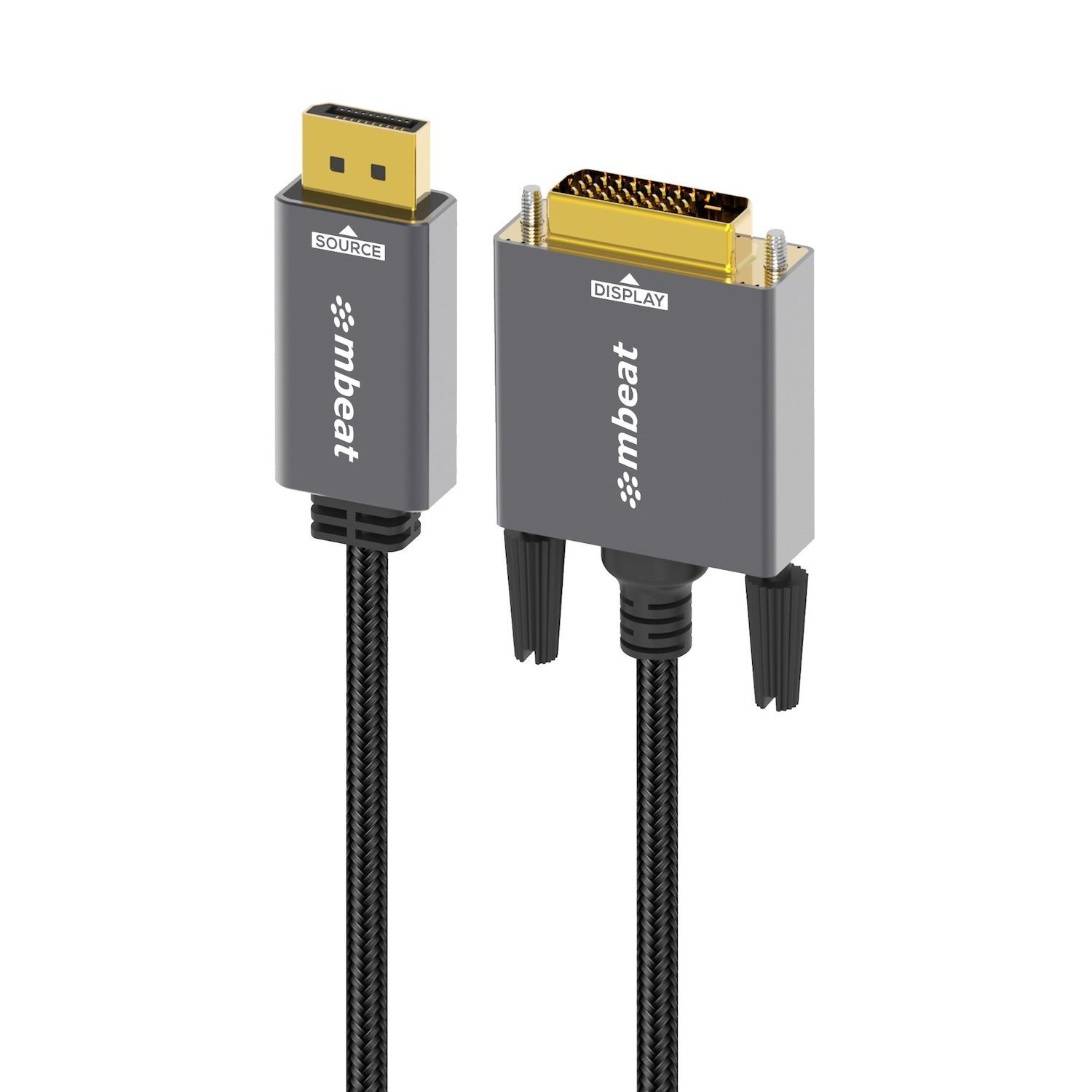 Mbeat Tough Link 1.8M DisplayPort To Dvi-D Cable Effortless Plug And Play Resolutions Up To 1080p/60Hz (1920×1080)