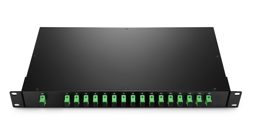 1 x 16 PLC Fiber Splitter, 1U 19" Rack Mount, SC/APC, Singlemode