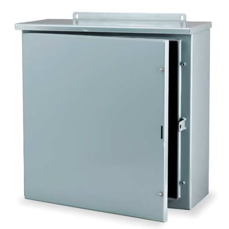 Carbon Steel Electrical Enclosures, 24 in H, 8 in D, 24 in W, NEMA 3R, Hinged