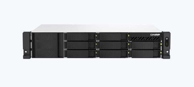 Qnap 8-Bay Nas 3.5"(0/8), Amd QC-2.2GHz, 4GB, 2.5GbE (2), M.2(2), PCIe, RPS, 2U Rack, 3YR