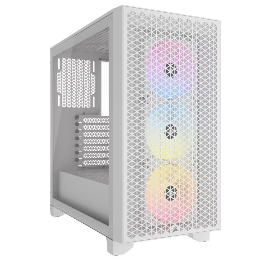 Corsair AIRFLOW Computer Case - Mid-tower - Tempered Glass - White