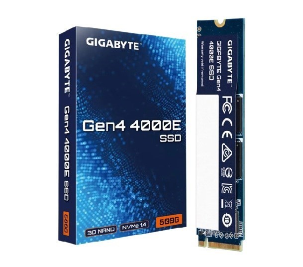 Gigabyte Gen4 4000E SSD 500GB, M.2, Serial Read/Write Up To 3600/3000 MB/s. 3Y Warranty