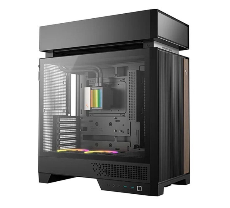 DeepCool CL6600 Innovative Compamentalized Compact Atx Case, Pre-Installed 360MM Liquid Cooler, Dual Argb Fans