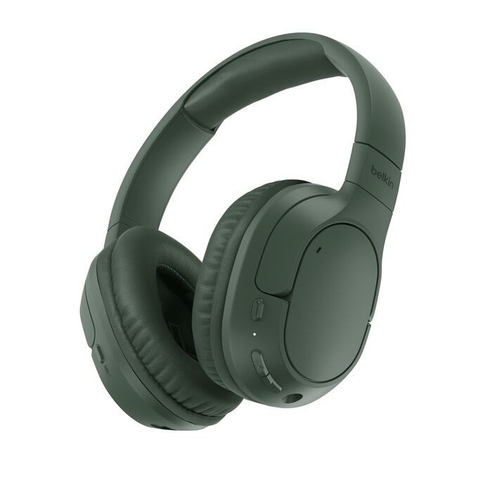 Belkin SoundForm Surround Wired/Wireless Over-the-head, Over-the-ear Stereo Headset - Olive