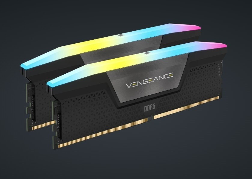 Corsair Vengeance RGB 16GB (2x8GB) DDR5 Dram 5200MT/s CL40 Memory Kit — Black