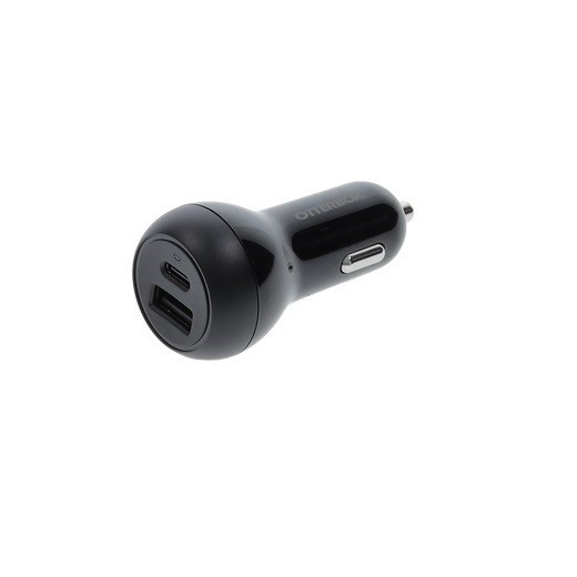Otterbox 32W Dual Port Standard Fast Car Charger - Black (77-98235), 1 Usb-C (20W), + 1 Usb-A, Smart & Compact Design, Hassle-Free, 2 Years Warranty