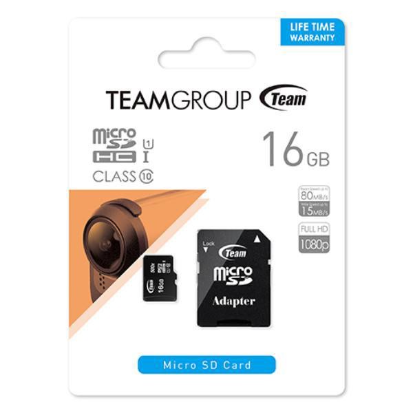 Team Group 16GB Micro SDHC Uhs-I U1 C10 Memory Card
