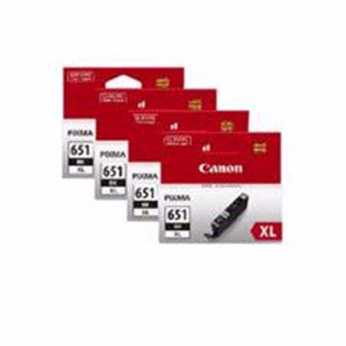 Canon CLI-651XL Original High Yield Inkjet Ink Cartridge - Black, Cyan, Magenta, Yellow - 4 / Pack