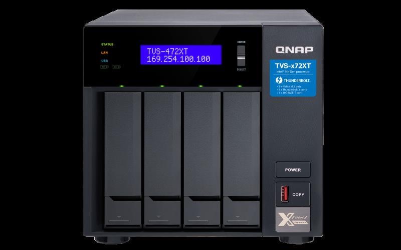 Qnap TVS472XT Nas Tower Dual Core Amd 3.1GHZ Processor 4X Sata6 HDD 4GB DDR4 Ram