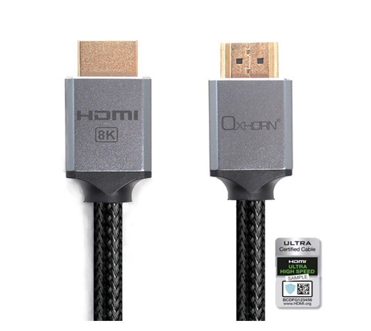 Other Oxhorn HDMI2.1a 8K@60Hz 3D Ultra Certified Ethernet Aluminum Header Cable 1M Male To Male