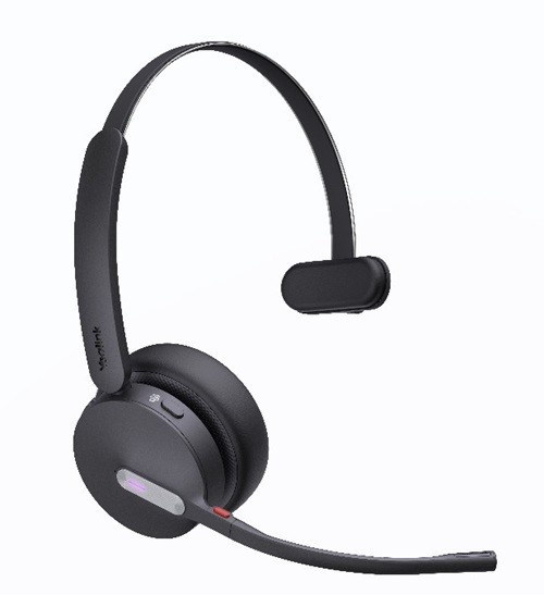 Yealink (WH64 Mono Uc) Unified Communication Certified Dect Wireless Headset, Mono, 3-Mic Beamforming Noise Cancellation, Busylight, Dect Base, Cables, Carry B