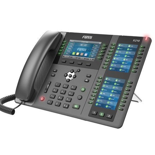 Fanvil X210 - 20 Line Ip Phone, 4.3" Color LCD + 2 * 3.5" Color LCD, 127 DSS Key, Build-In BT, Dual 1000Mbps Eth Port