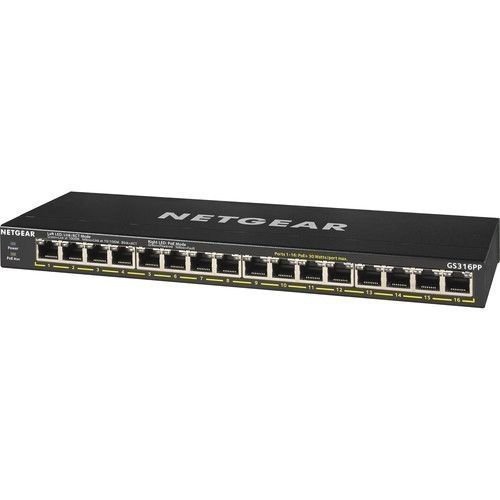 Netgear (Gs316epp) 16-Port Web Manged Switch, Poe+(16) 231W, 2YR