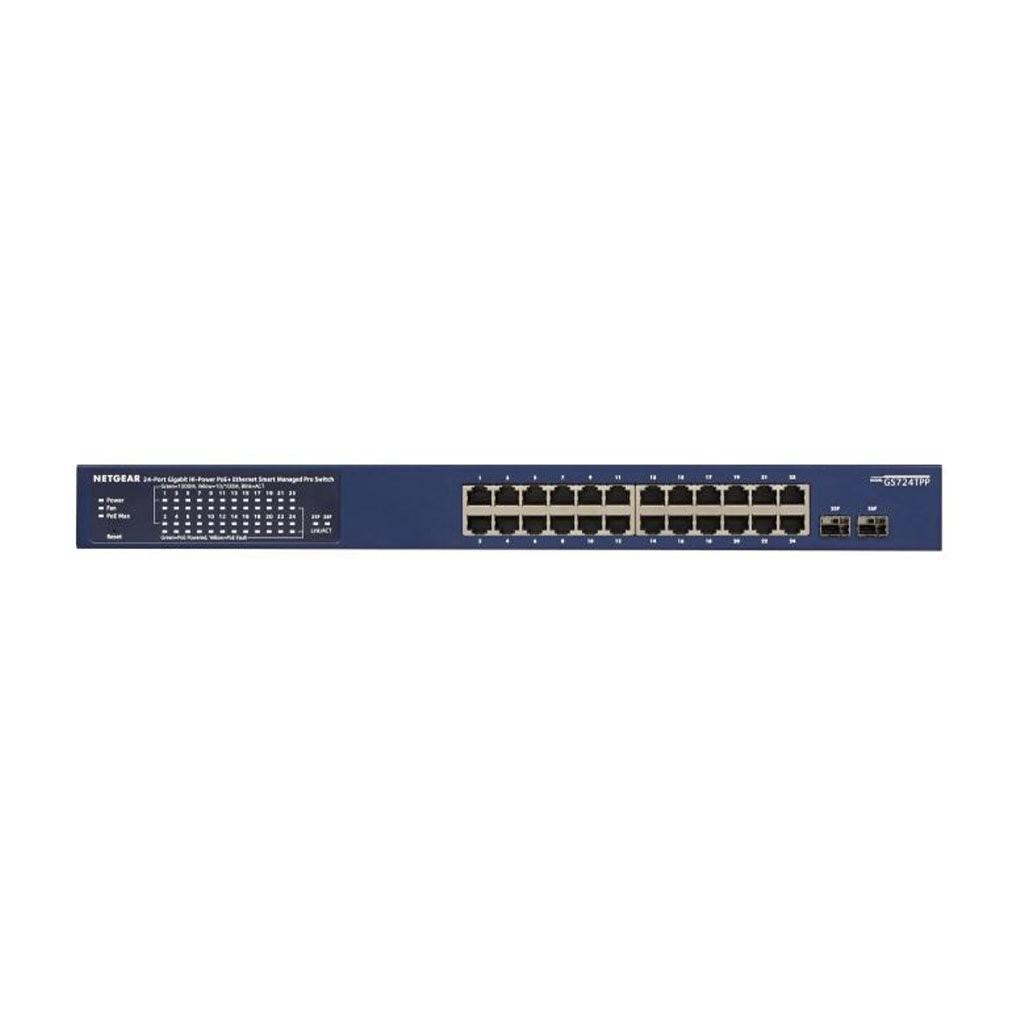 Netgear (GS724TPP) 24-Port Smart Managed Switch, Poe+(24) 380W, SFP(2), Life WTY
