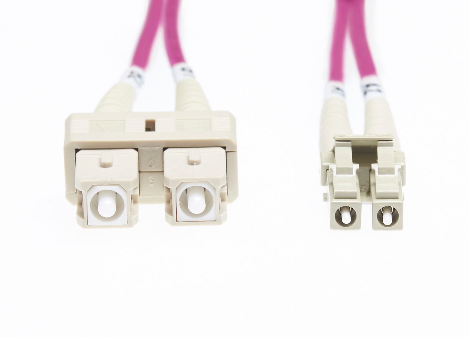 4Cabling 3M LC-SC Om4 Multimode Fibre Optic Patch Cable: Erika Violet