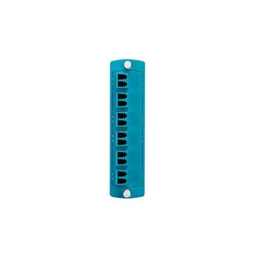Leviton - SDX Adaptor Plate (Aqua) 12F Om3 Duplex LC Zirconia Ceramic Sleeve